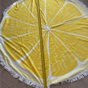 Yellow Lemon Slice Round Beach Towel